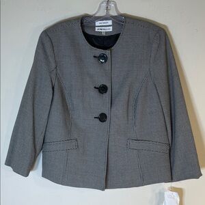 Jones & Co. Stretch Classic Houndstooth Jacket. 10. NWT.